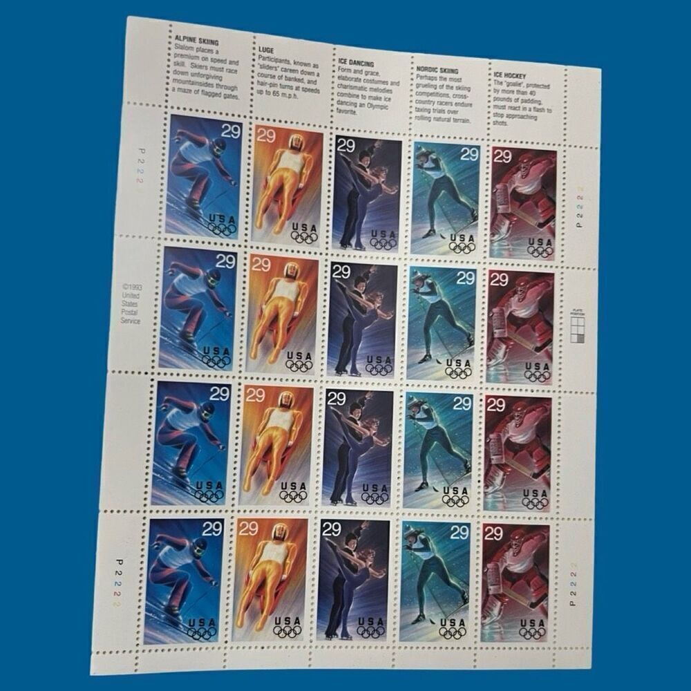 Vintage MNH Scott Winter Olympics MNH 29 C Sheet Stamps Scott #2081-11